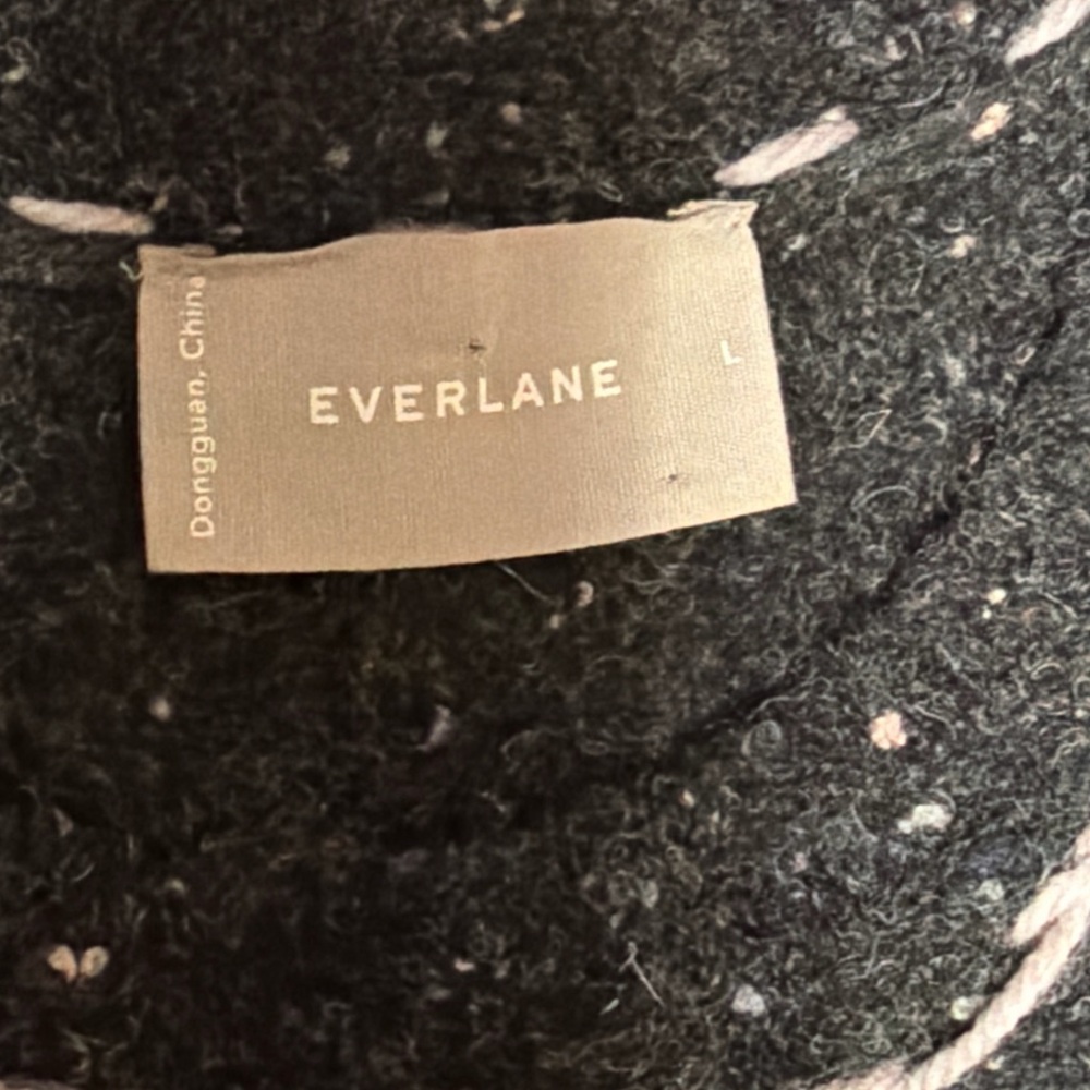 Everlane Speckled Oversized Woolblend DIY Boucle-Crewneck Gray & Ivory Sweater L - Picture 15 of 16
